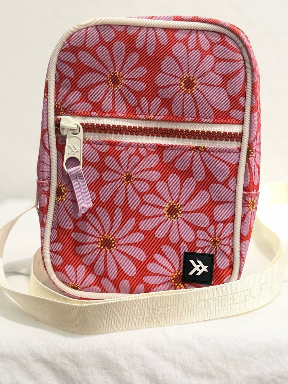 Thread Floral Mini Crossbody Bag in Red and Pink by